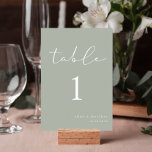 Elegant Sage Green Wedding Table Number<br><div class="desc">Elevate your sage green wedding with our Elegant Sage Green Wedding Table Numbers. Perfect for a sage green wedding theme or any green wedding theme, these table numbers add sophistication to olive green weddings and eucalyptus weddings alike. Ideal for a greenery wedding, emerald green wedding theme, forest green wedding, or...</div>