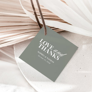 Elegant Sage Green Wedding Thank You Favour Tags