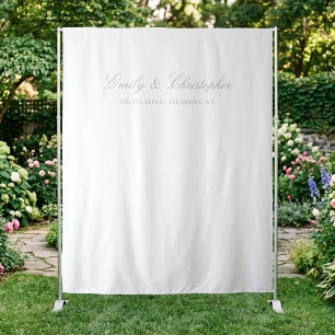 Elegant Sage Green White Classic Wedding Backdrop Tapestry