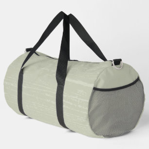 Elegant Sage Green Wood Grain Duffle Bag