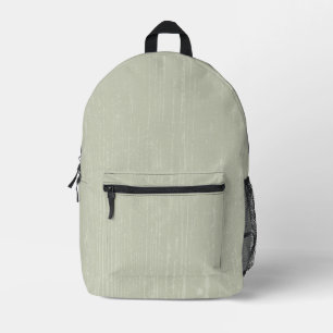 Elegant Sage Green Wood Grain Printed Backpack