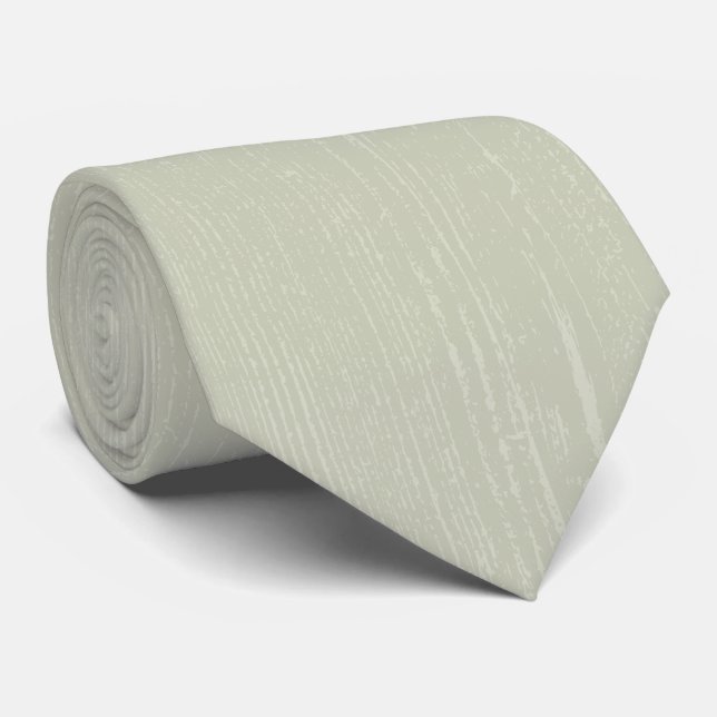 Elegant Sage Green Wood Grain Tie (Rolled)