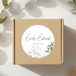 Elegant Sage Greenery and White Floral Wedding Classic Round Sticker<br><div class="desc">The "finishing touch" for your wedding branding. Use these round stickers for favor boxes,  welcome bags,  or DIY programs. The muted sage botanicals offer a clean,  organic look that coordinates perfectly with the rest of your suite.</div>