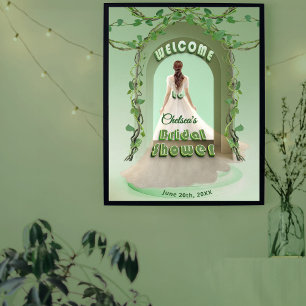 Elegant Sage Greenery Bridal Shower Welcome Sign