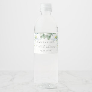 Elegant Sage Greenery Chocolate Candy Favours Water Bottle Label