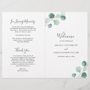 Elegant Sage Greenery Eucalyptus Wedding Program