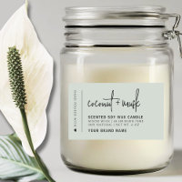 Elegant sage minimalist candle product label