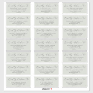 Elegant Sage Mint Wedding Guest Address Labels