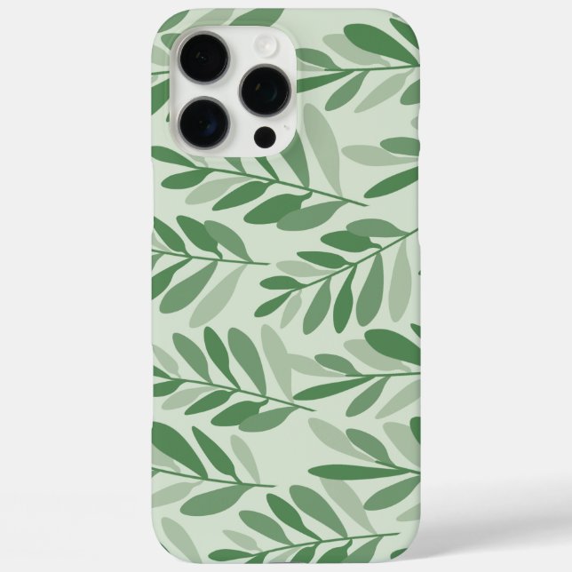 Elegant Sage & Olive Leaf Nature Pattern Case-Mate iPhone Case (Back)