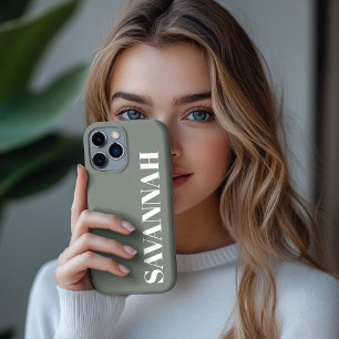 Elegant Sage personalised name simple  iPhone 13 Pro Max Case