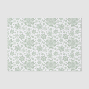 Elegant Sage Pine Snowflake (White) Tissue Paper