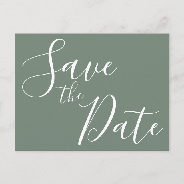Elegant Sage Save The Date Postcards (Front)