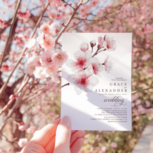 Elegant  Sakura Branch modern Invitation (Creator Uploaded)