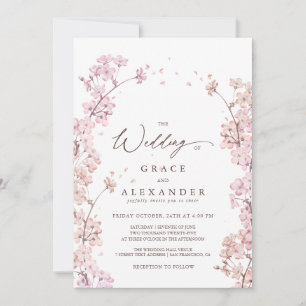 Elegant Sakura Branch modern spring Invitation
