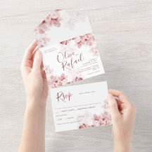 Elegant Sakura Branch modern Spring wedding