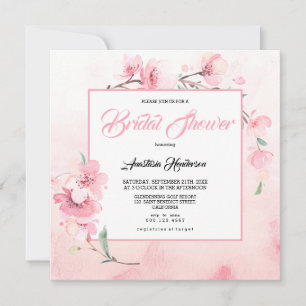 Elegant Sakura Bridal shower. Invitation