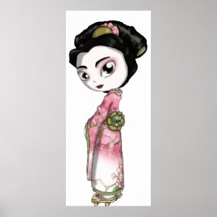 Elegant Sakura Geisha Poster