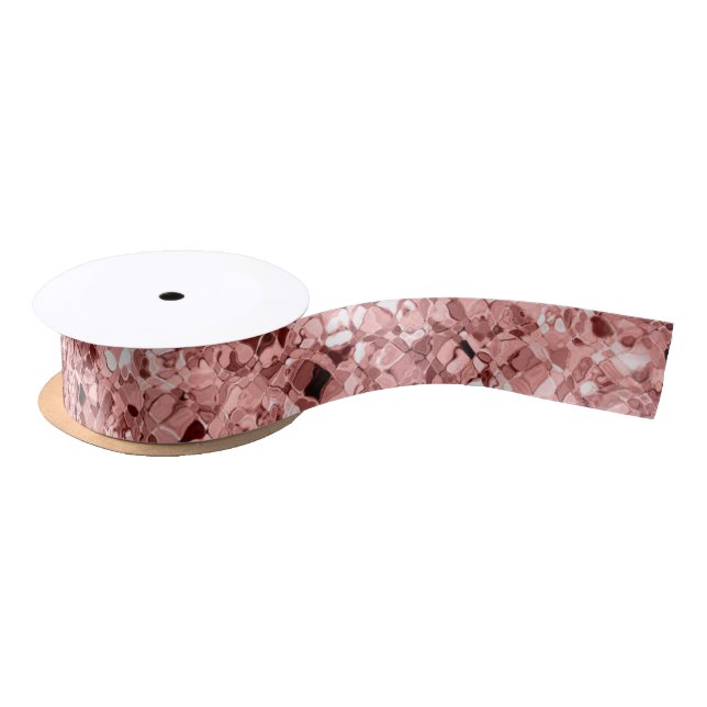Elegant Salmon Pink Glitter Sparkle Satin Ribbon (Spool)