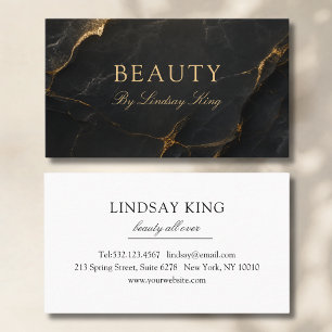 Elegant Salon Black Marble Business Cards