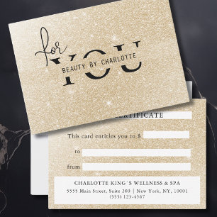 Elegant Salon Gold Glitter Gift Certificate