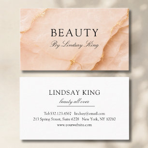 Elegant Salon Peach Marble Business Cards