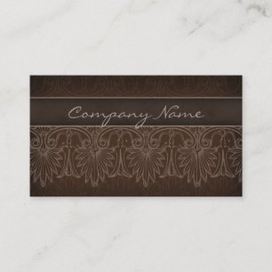 Elegant Salon Spa Lace Business Card Brown Beige