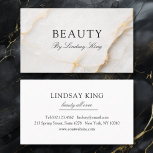 Elegant Salon White Marble Business Cards