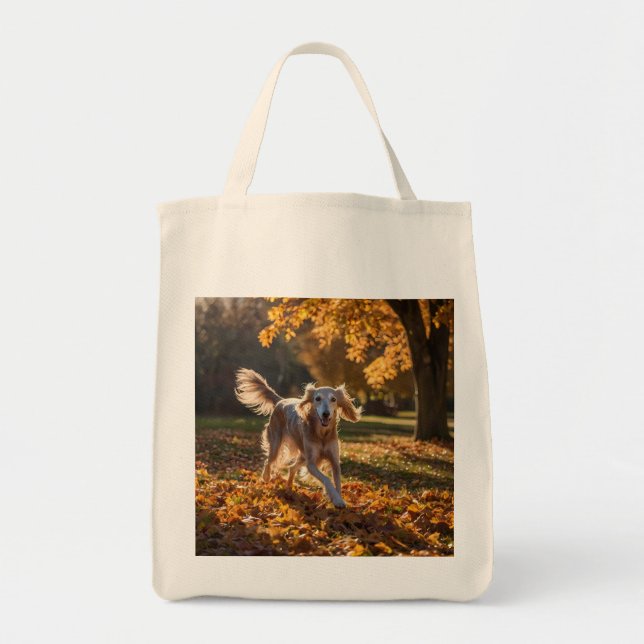 Elegant Saluki Grocery Tote (Front)