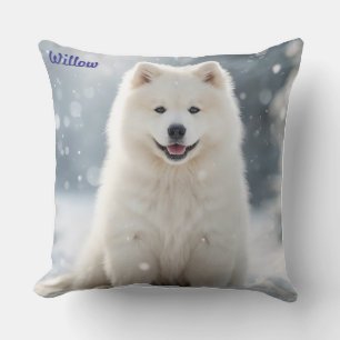 Elegant Samoyed Personalised Cushion