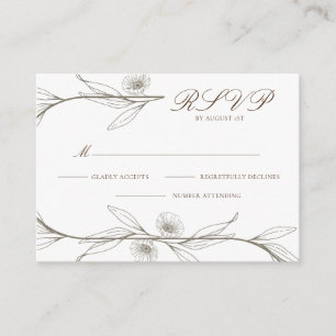 Elegant Sample Mini floral Wedding RSVP Card