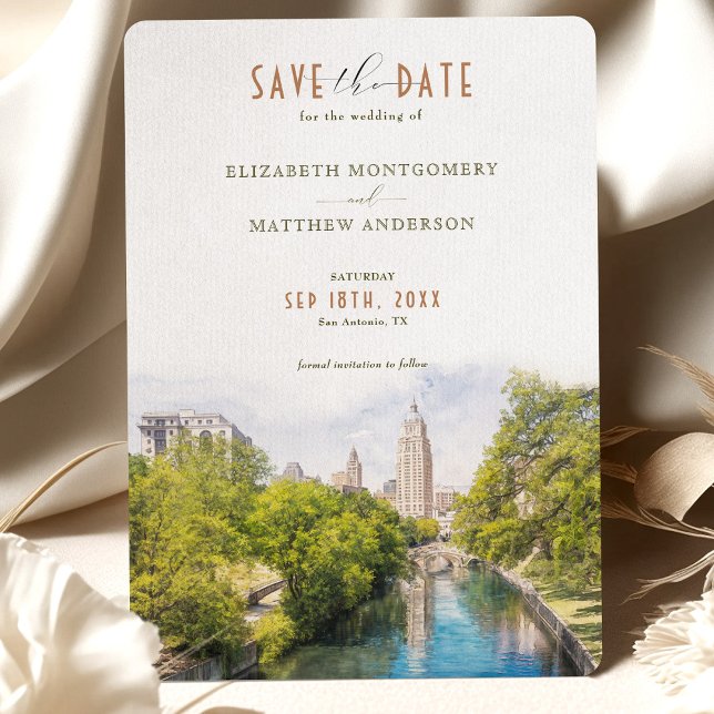 Elegant San Antonio, Texas Save-the-Date Invitation (Creator Uploaded)