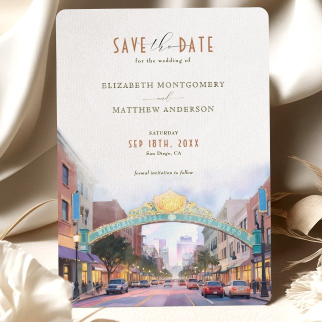 Elegant San Diego, California Save-the-Date Invitation (Creator Uploaded)