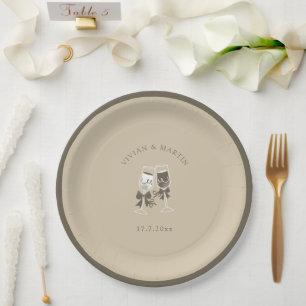 Elegant Sand Green Wedding Paper Plate