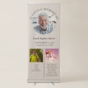 Elegant Sand Photos Poem Memorial Funeral Retractable Banner