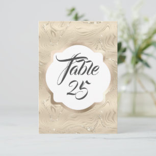 Elegant Sandy Gold Faux Foil Table Number Card