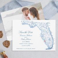 Elegant Sanibel Island Florida Wedding Navy Map