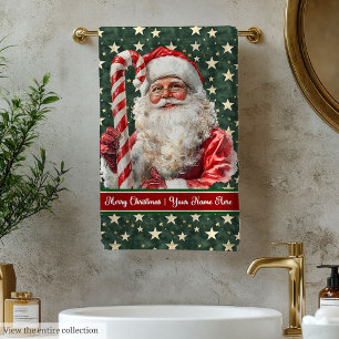 Elegant Santa Claus Bath Towel Christmas Set