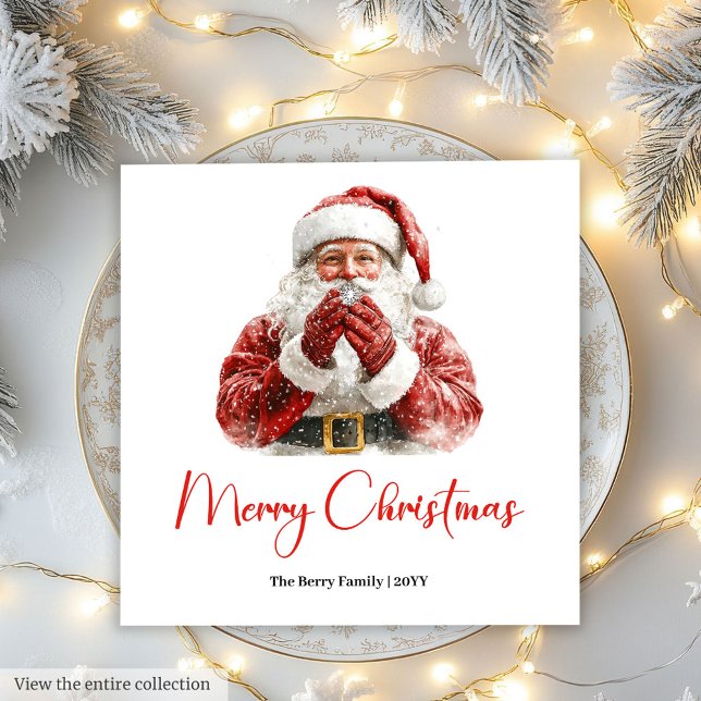 Elegant Santa Claus Classic Festive Holiday Napkin (Elegant Santa Claus Classic Festive Holiday Napkin)