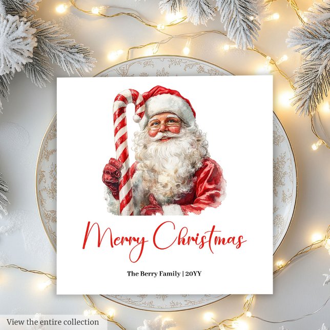 Elegant Santa Claus Minimalist Cosy Christmas Chic Napkin (Elegant Santa Claus Minimalist Cozy Christmas Napkin)