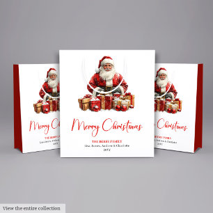 Elegant Santa Claus Minimalist Cozy Christmas Bag