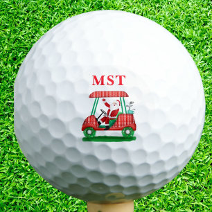 Elegant Santa Golf Christmas Monogram Golf Balls