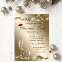 Elegant,Santa Hat,Wine Glass Christmas Party