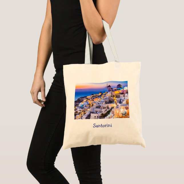 Elegant Santorini Greece Scenic Tote Bag (Front (Product))