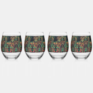 Elegant Sapphire "Ancestral Paradigm" 16oz Stemles Stemless Wine Glass