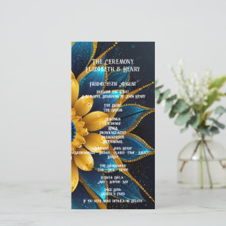 Elegant Sapphire and Gold Floral Wedding