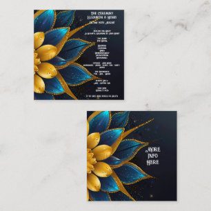 Elegant Sapphire and Gold Floral Wedding Enclosure Card