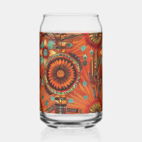 Elegant Sapphire "Intricate Echoes" Printed Can Gl