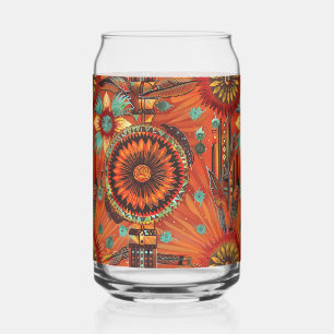 Elegant Sapphire "Intricate Echoes" Printed Can Gl Can Glass