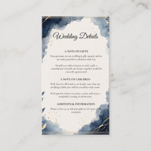 Elegant Sapphire Minimalist Luxury Wedding Enclosure Card