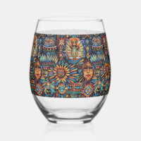 Elegant Sapphire "Pre-Columbian Tapestry" Stemless